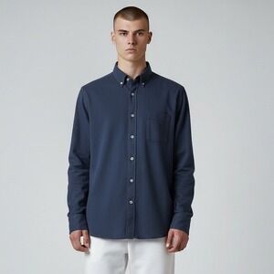 Mack Weldon Silver‎ Pique Button Up True Navy Size XL